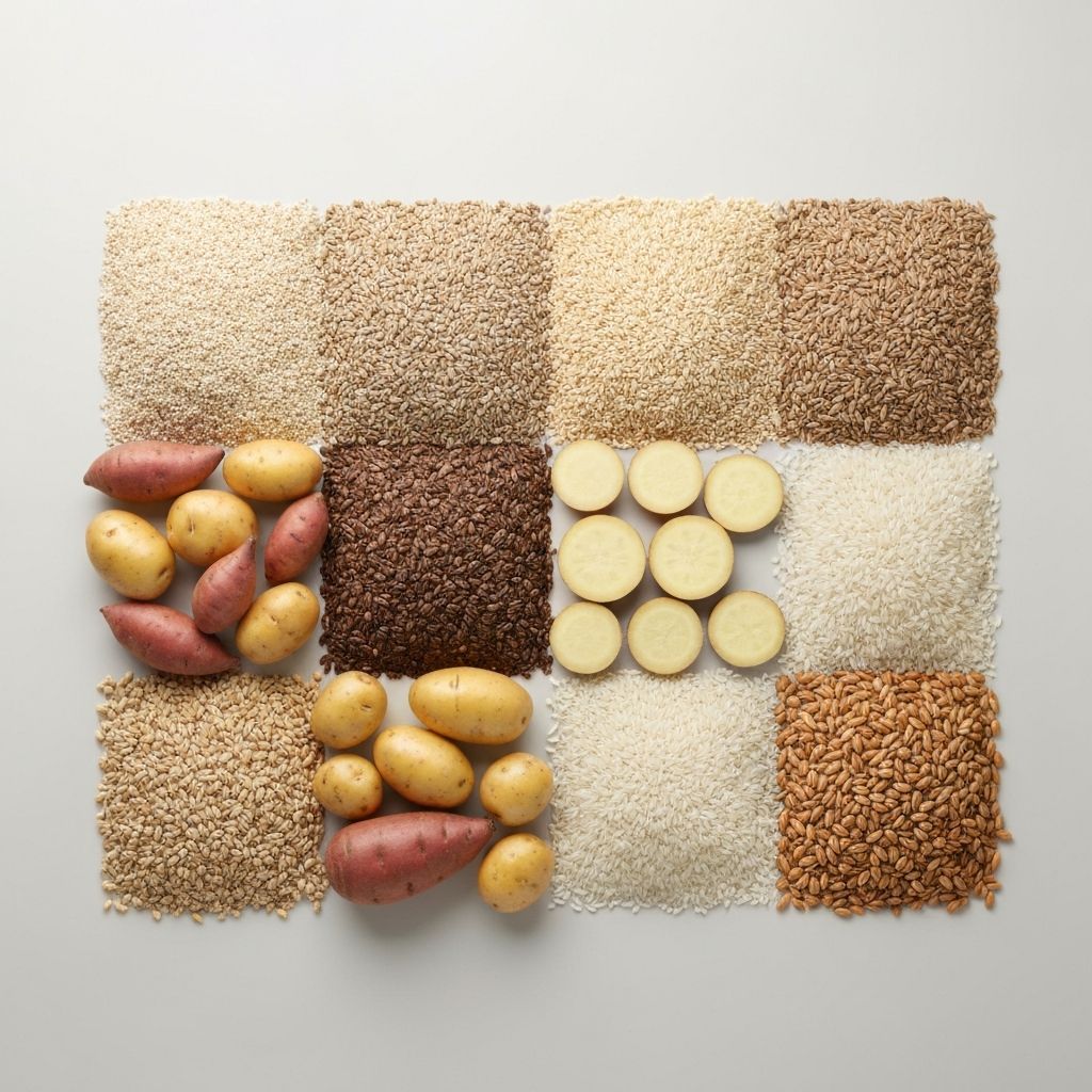 Whole grains and starchy vegetables